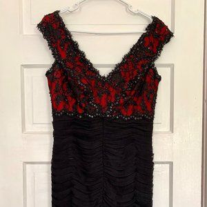 Beaded and Ruffle mid-length Dress